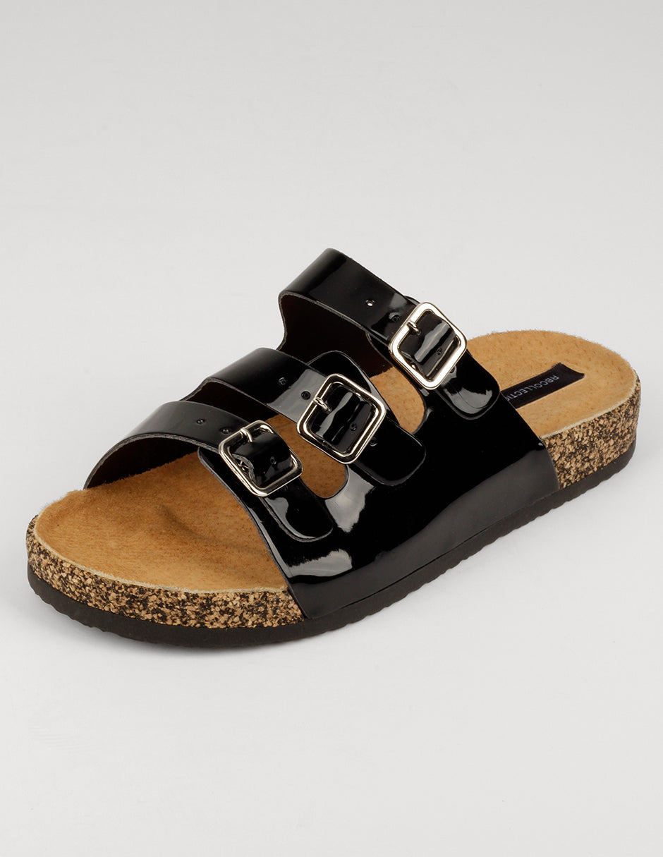 Sandalias de piso Birt en Charol – Negro