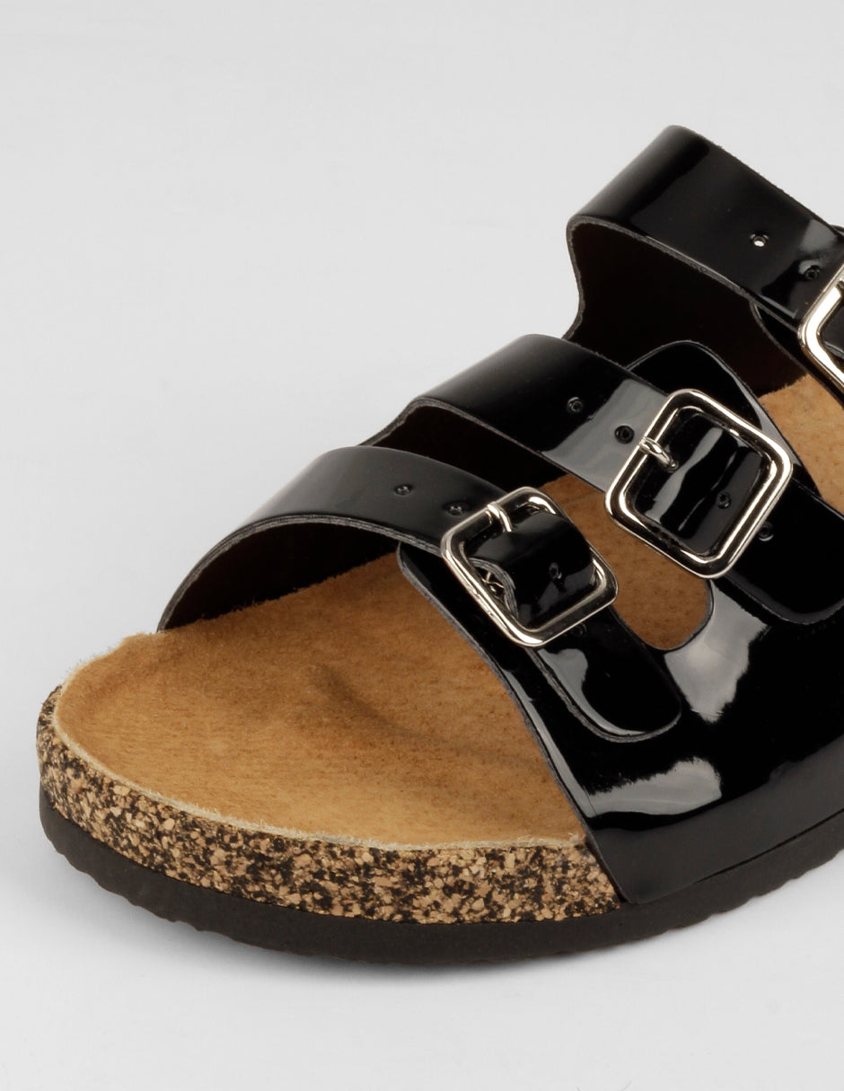 Sandalias de piso Birt en Charol – Negro