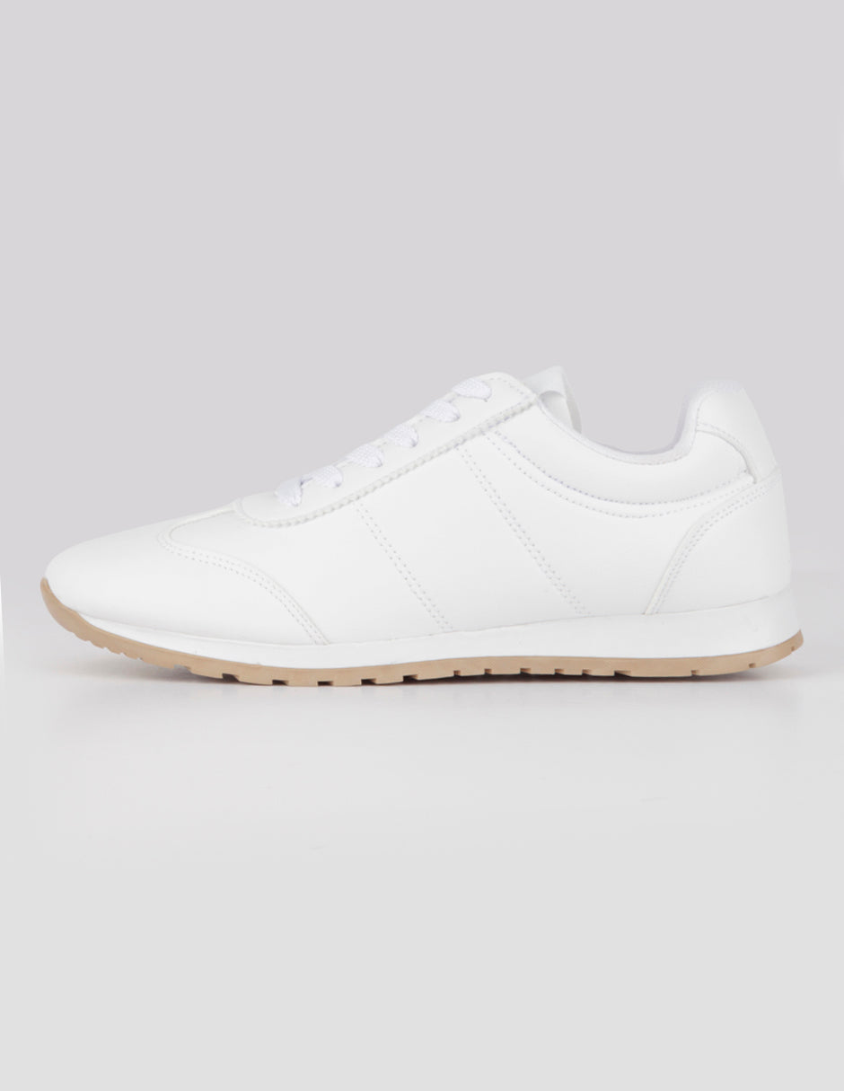 Tenis con cordones  Highline en Piel vegana – Blanco