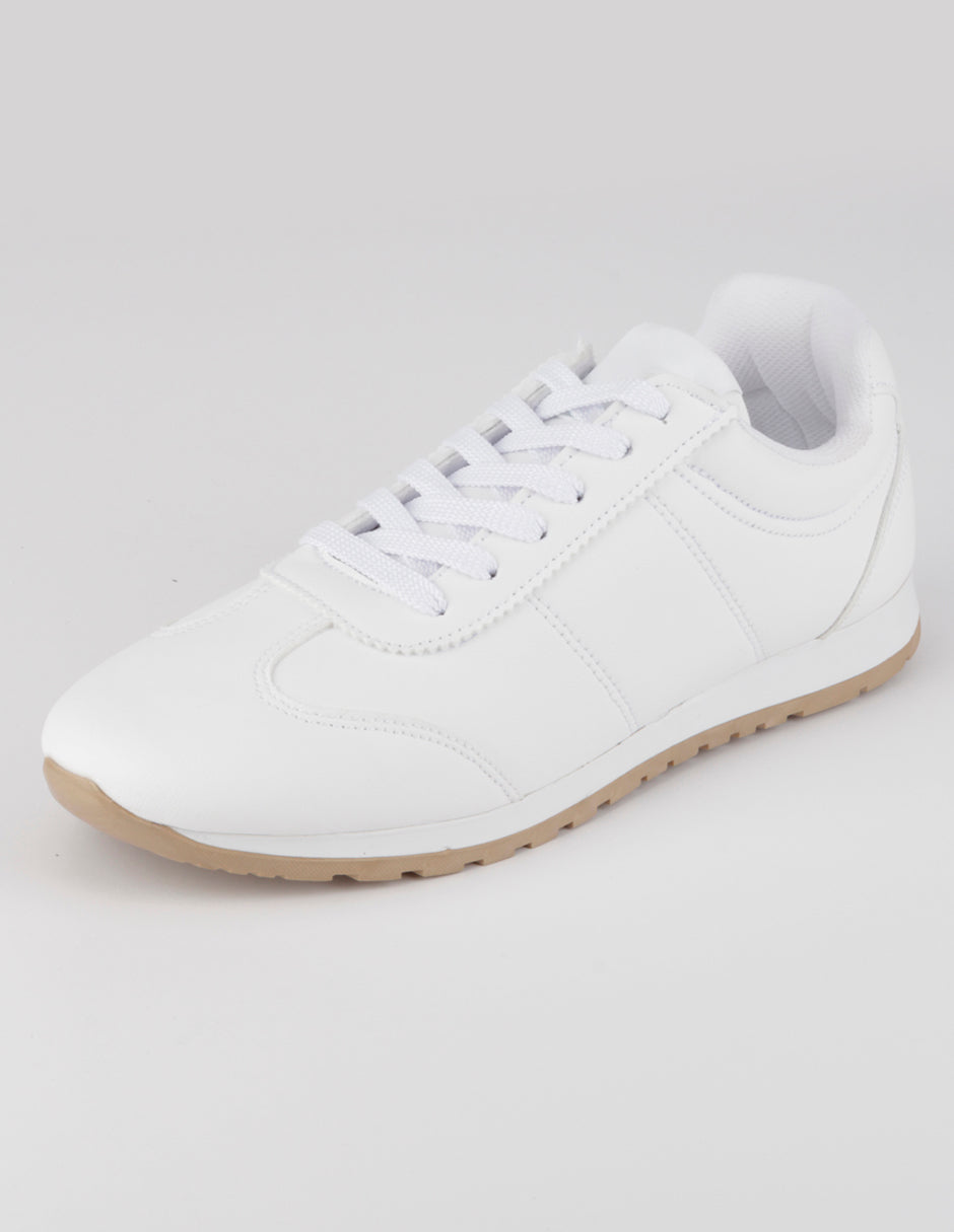 Tenis con cordones  Highline en Piel vegana – Blanco