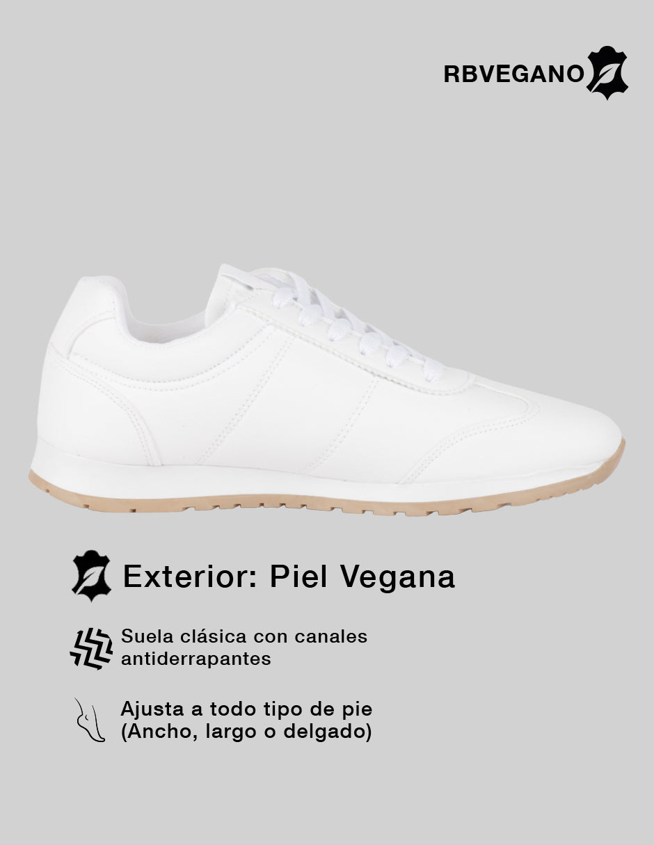 Tenis con cordones  Highline en Piel vegana – Blanco
