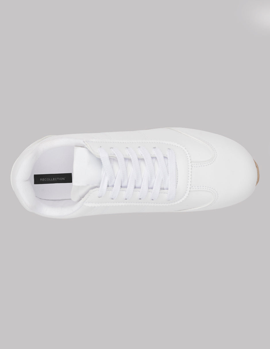 Tenis con cordones  Highline en Piel vegana – Blanco