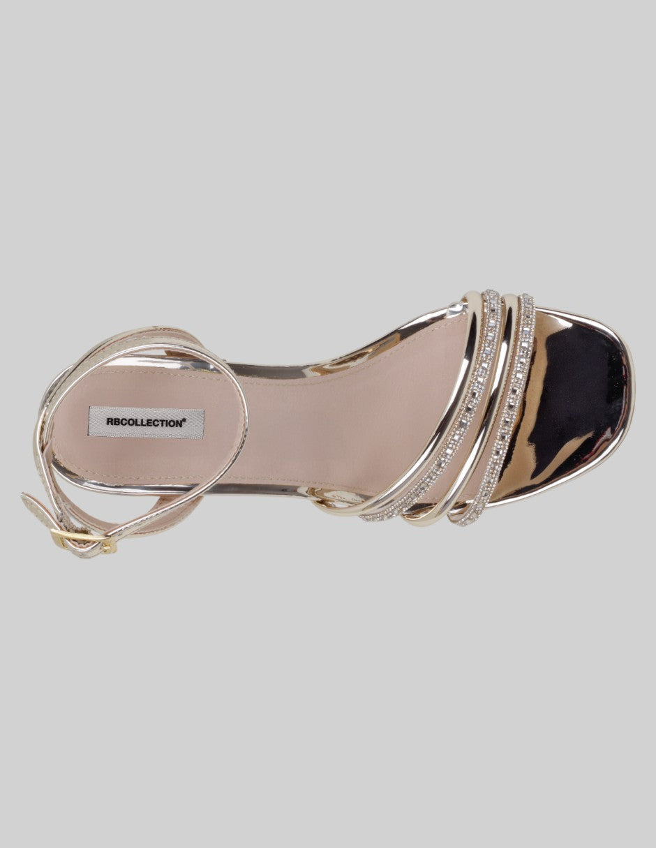 Sandalia con tacón Glowm en Sintético – Dorado