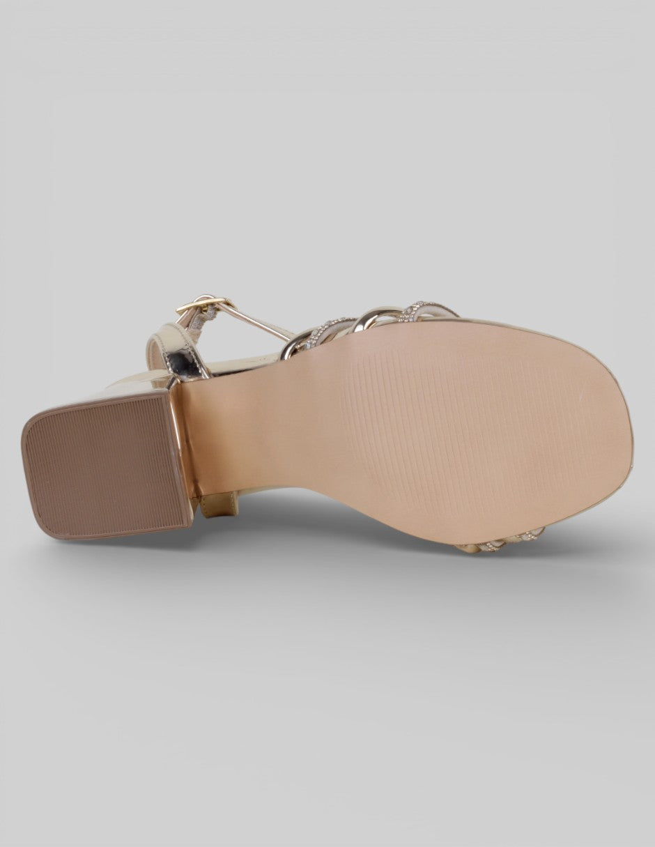 Sandalia con tacón Glowm en Sintético – Dorado