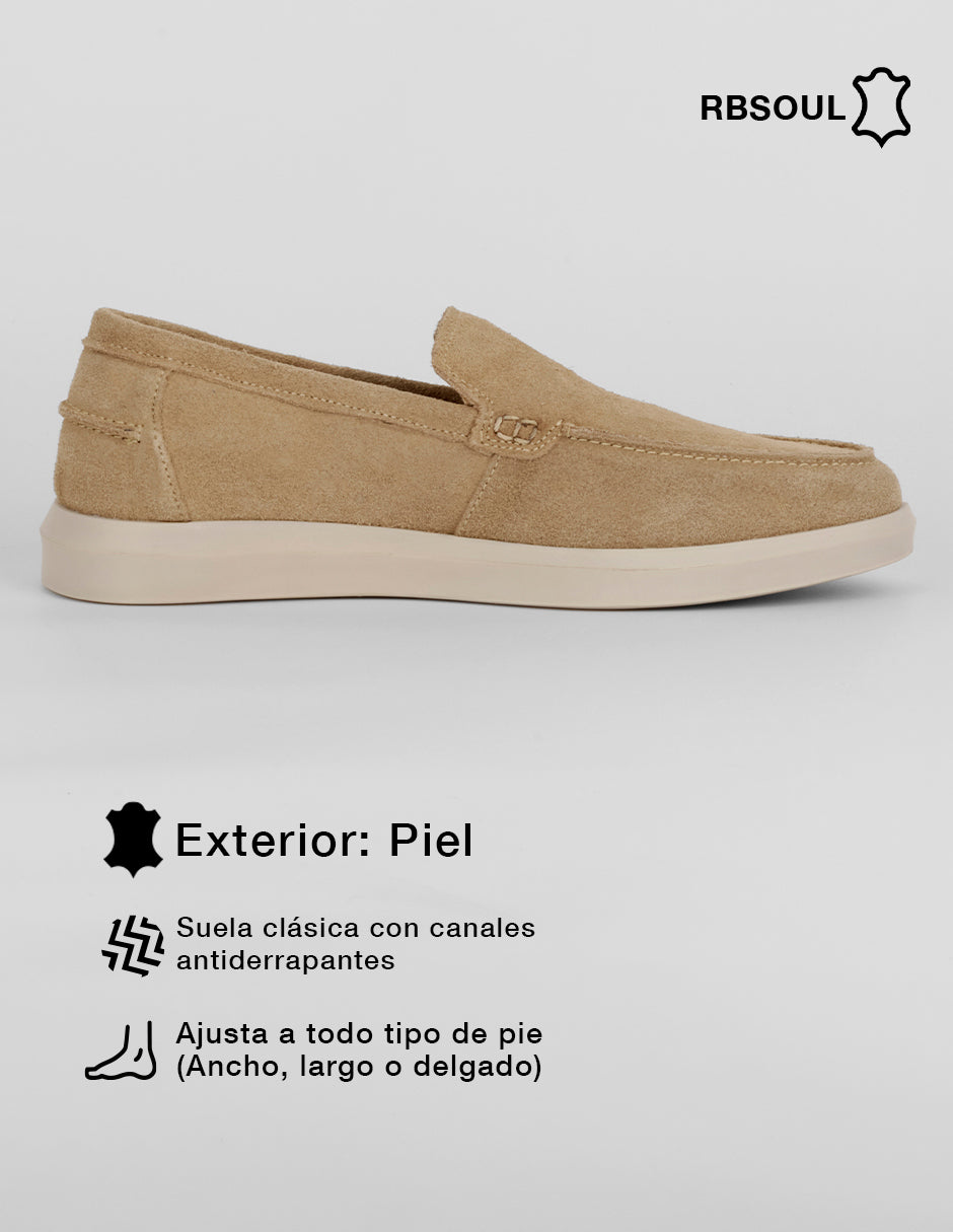 Mocasines Hand Made en Piel – Beige