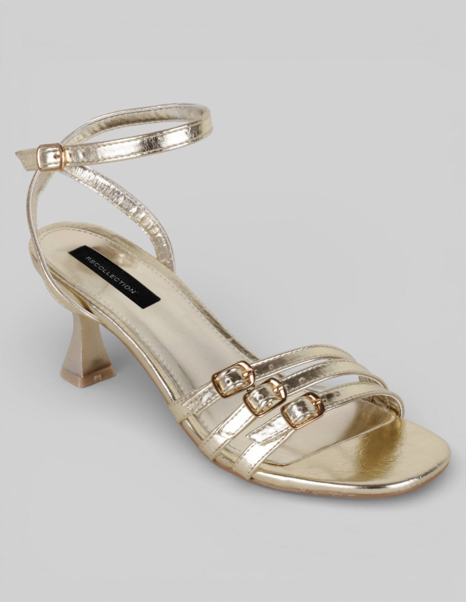 Sandalia con tacón Ave en Sintético – Dorado