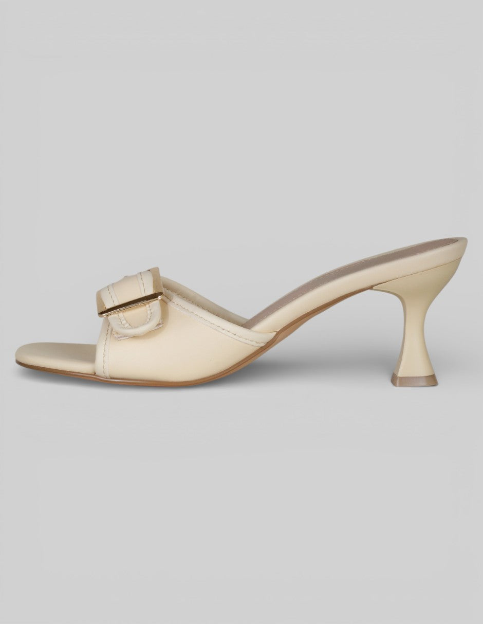 Sandalia con tacón Exterior Piel vegana Color Blanco Para Mujer De RBCOLLECTION