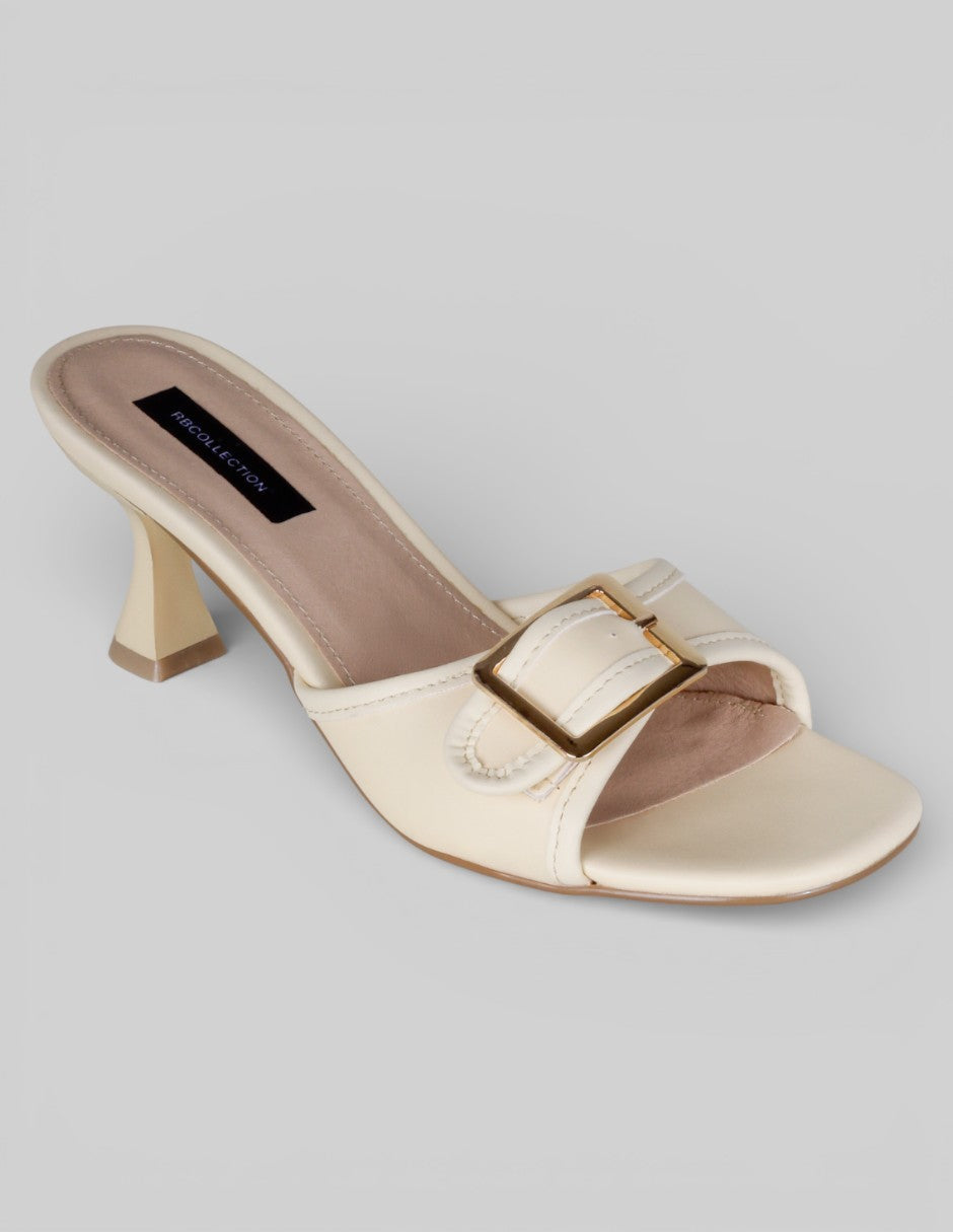 Sandalia con tacón Ave en Piel vegana – Latte