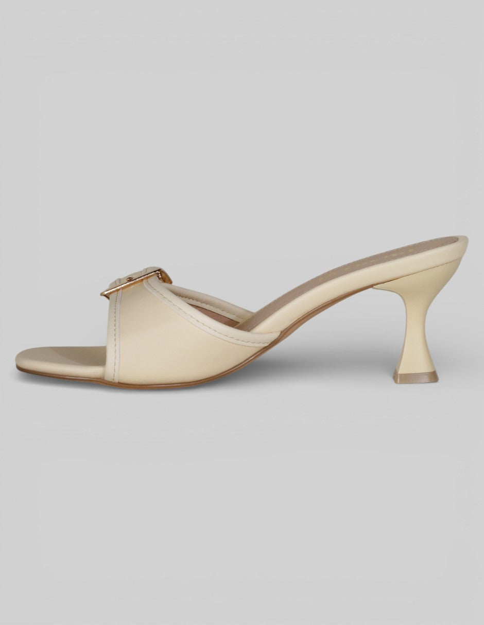Sandalia con tacón Ave en Piel vegana – Latte