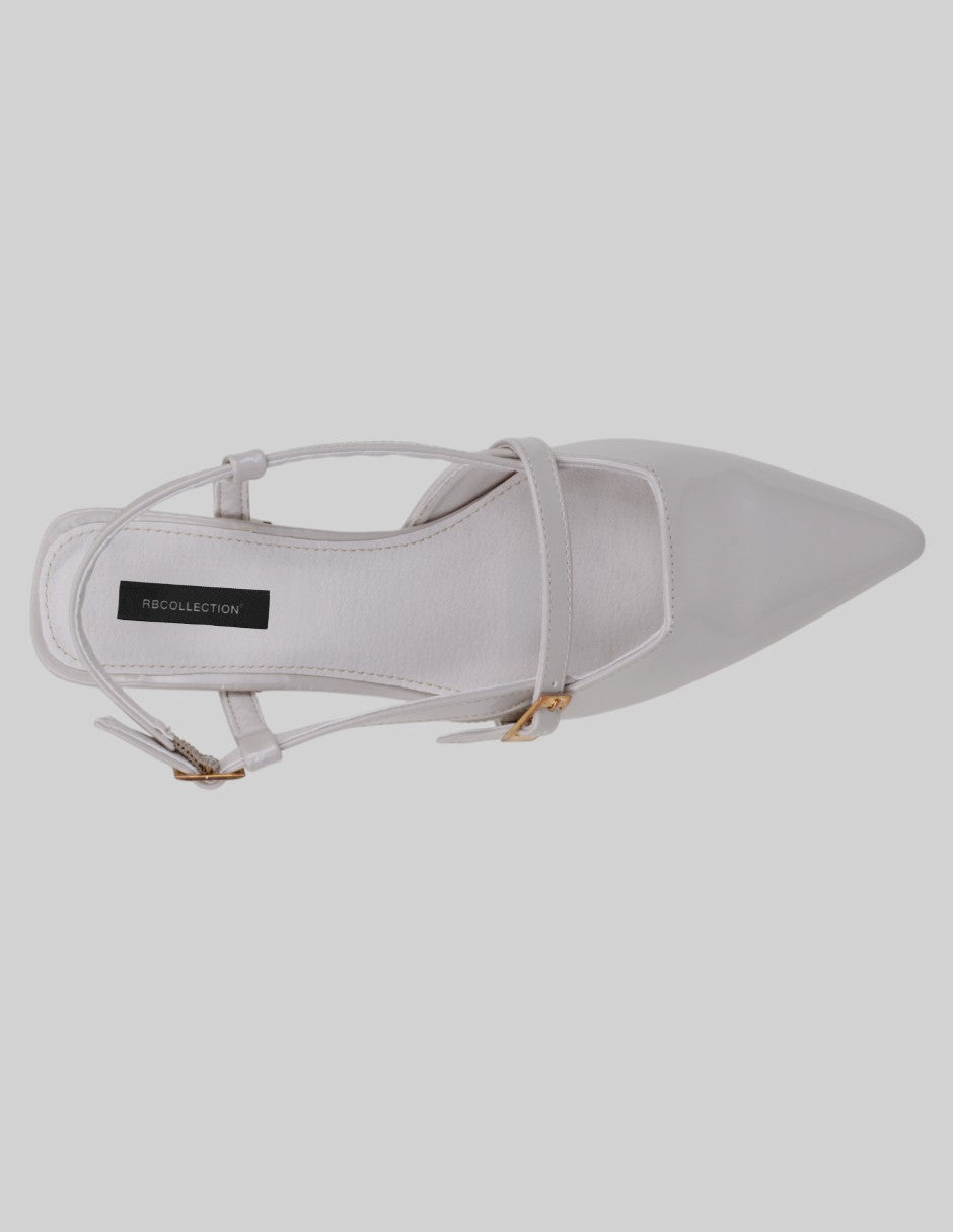 Zapatillas Slingback en Charol – Blanco