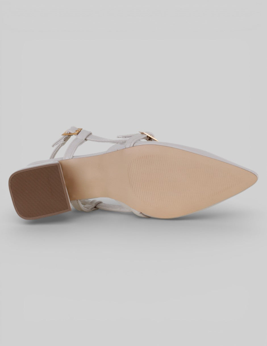 Zapatillas Slingback en Charol – Blanco
