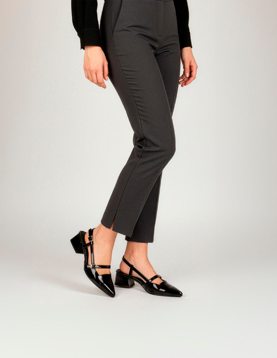 Zapatillas Slingback en Charol – Negro