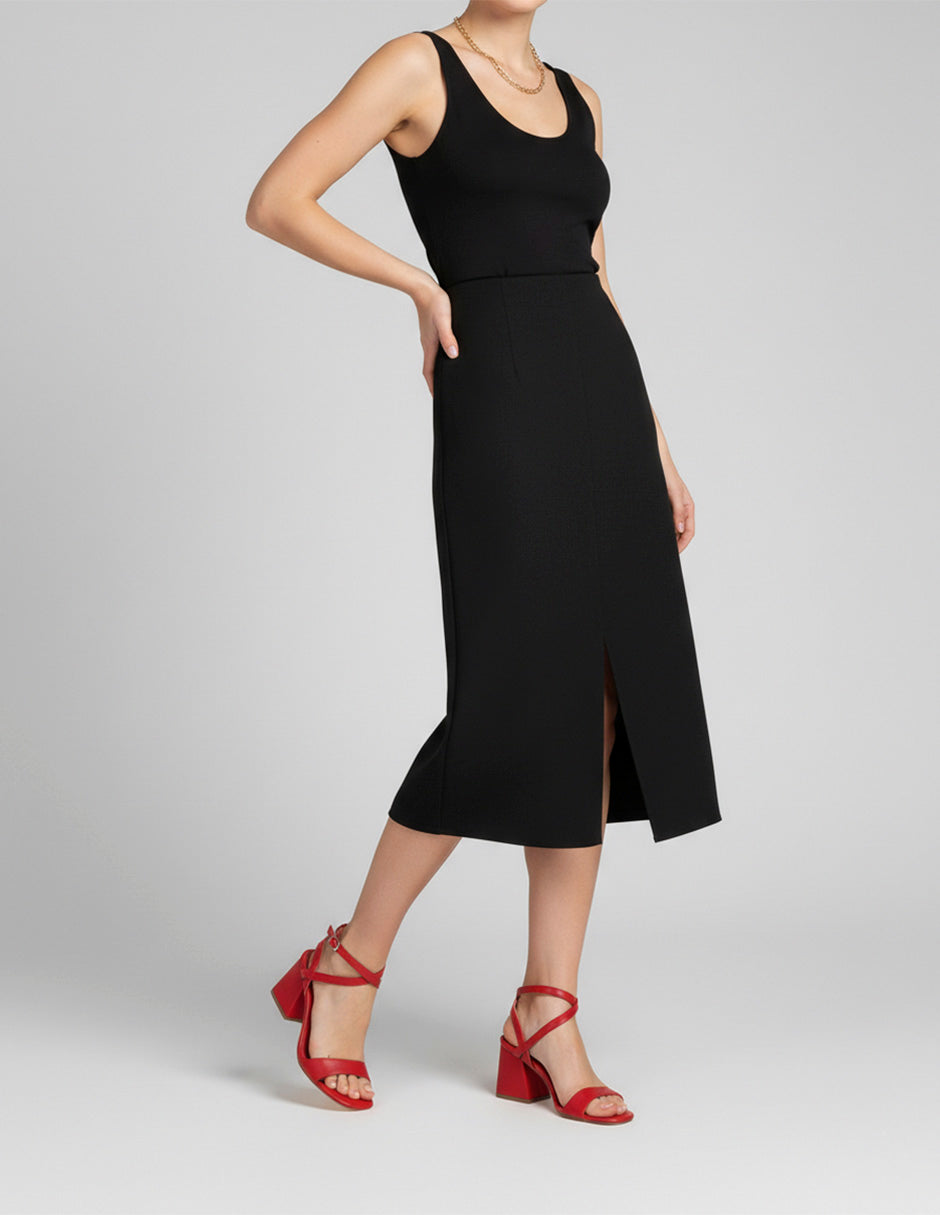 Sandalia con tacón Sylen en Piel vegana – Rojo