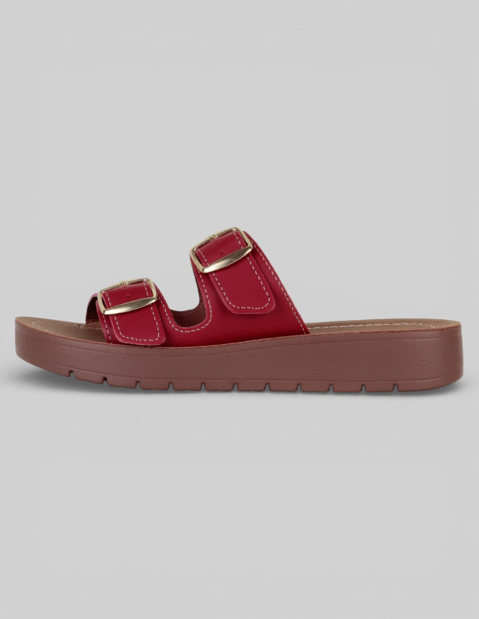 Sandalias con plataforma Exterior Piel vegana Color Rojo Para Mujer De RBCOLLECTION