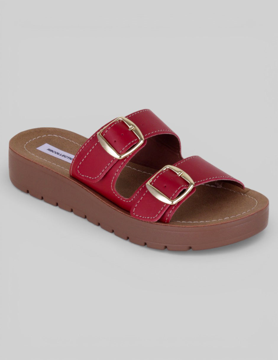 Sandalias con plataforma Yuri en Piel vegana – Rojo