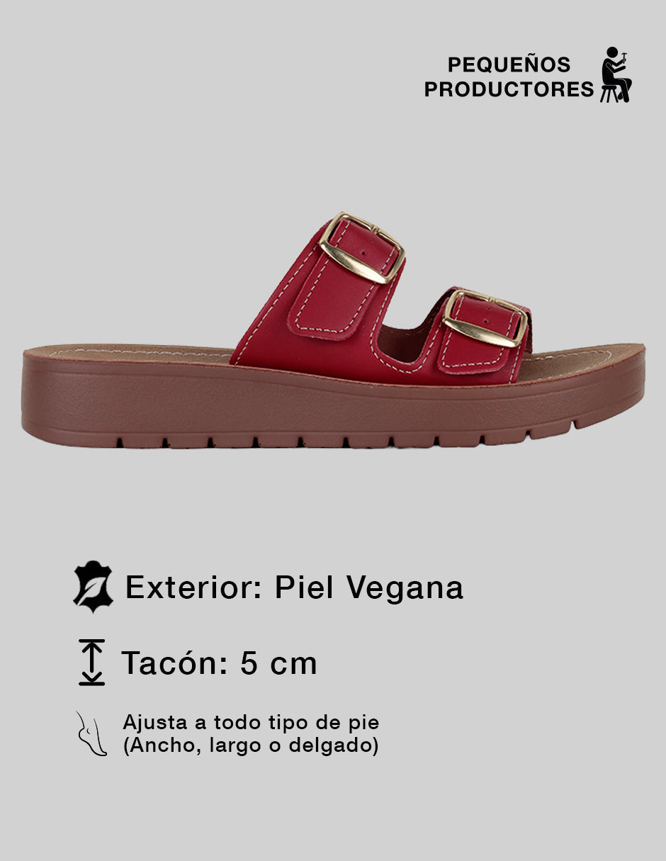 Sandalias con plataforma Yuri en Piel vegana – Rojo