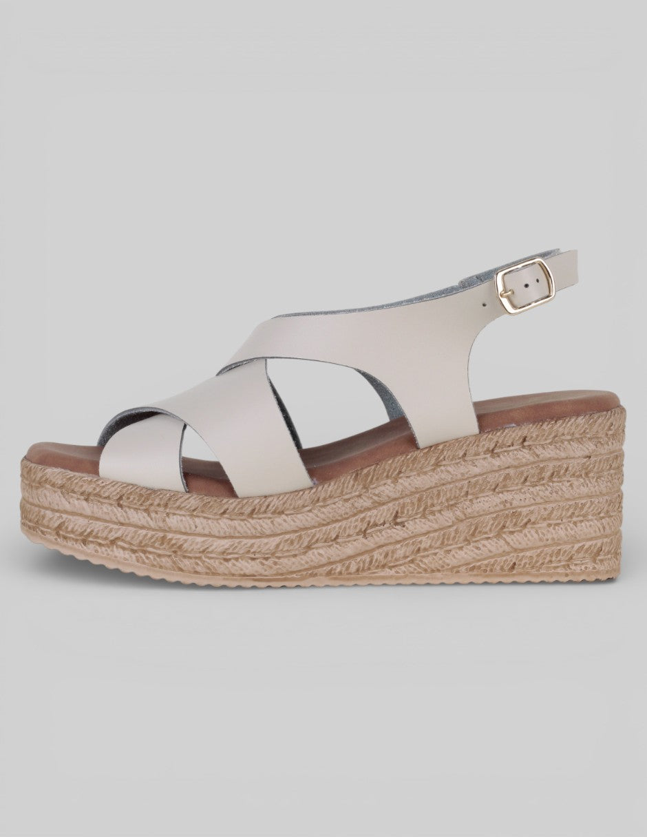Sandalias con plataforma Exterior Piel vegana Color Blanco Para Mujer De RBCOLLECTION
