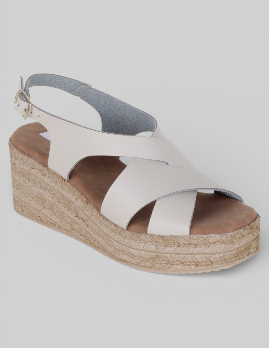 Sandalias con plataforma Steps en Piel vegana – Blanco