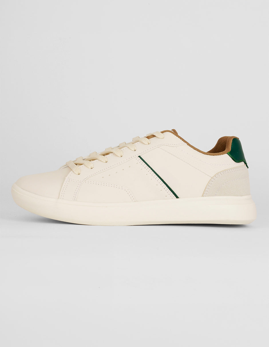 Tenis con cordones Exterior Piel vegana Color Beige Para Hombre De RBCOLLECTION