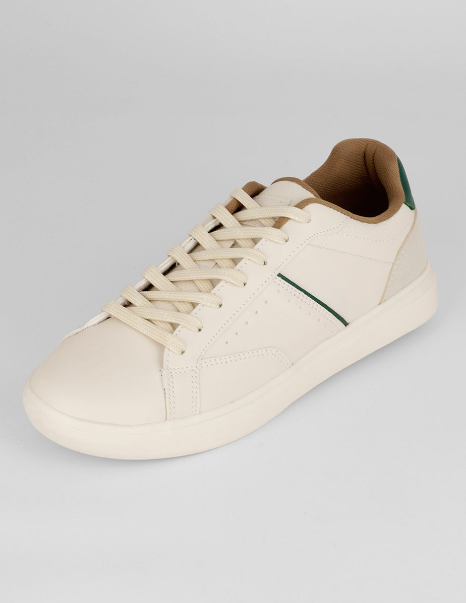 Tenis con cordones MRU en Piel vegana – Beige
