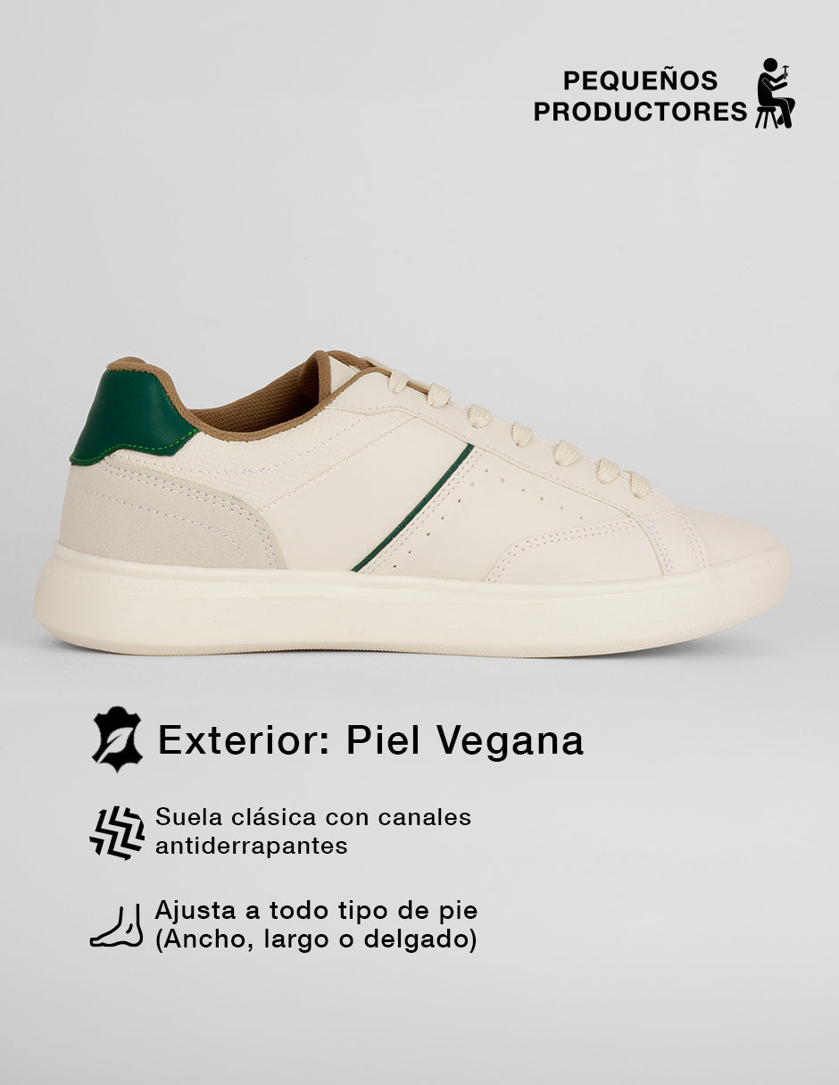 Tenis con cordones MRU en Piel vegana – Beige