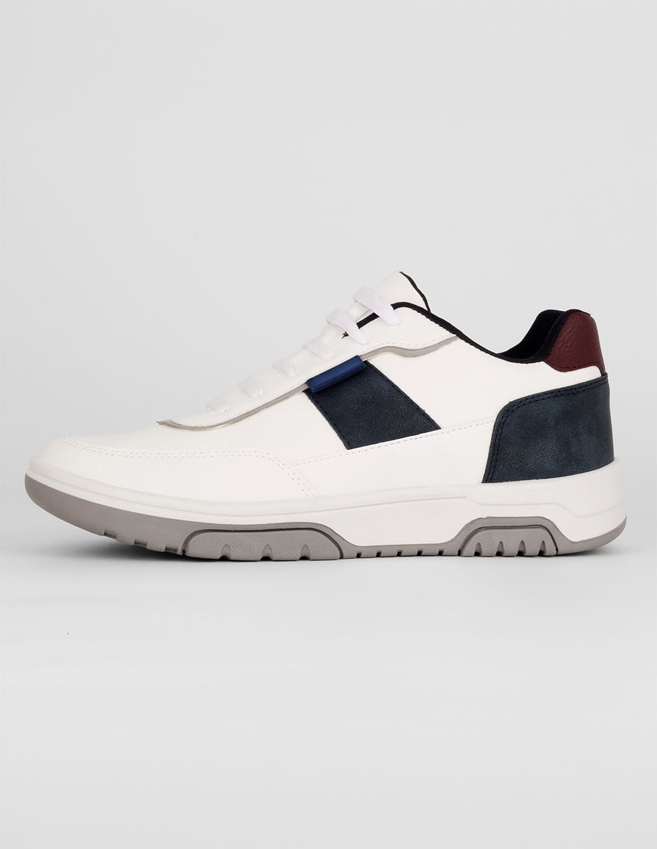 Tenis con cordones Exterior Piel vegana Color Blanco Para Hombre De RBCOLLECTION
