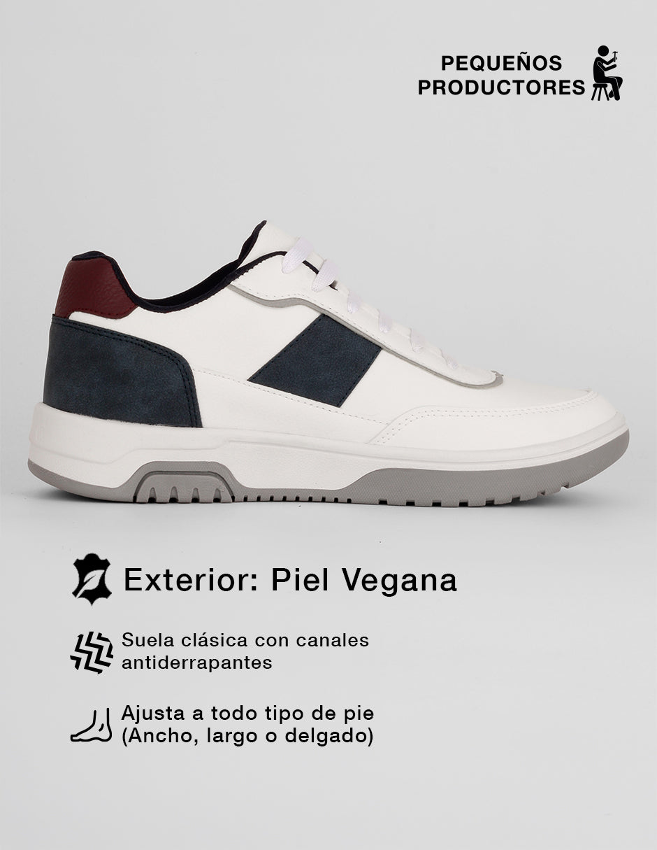 Tenis con cordones MRS en Piel vegana – Blanco