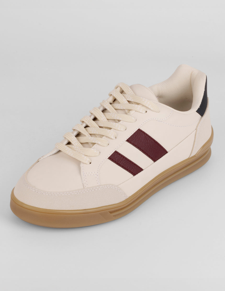 Tenis con cordones Mrs en Piel vegana – Latte