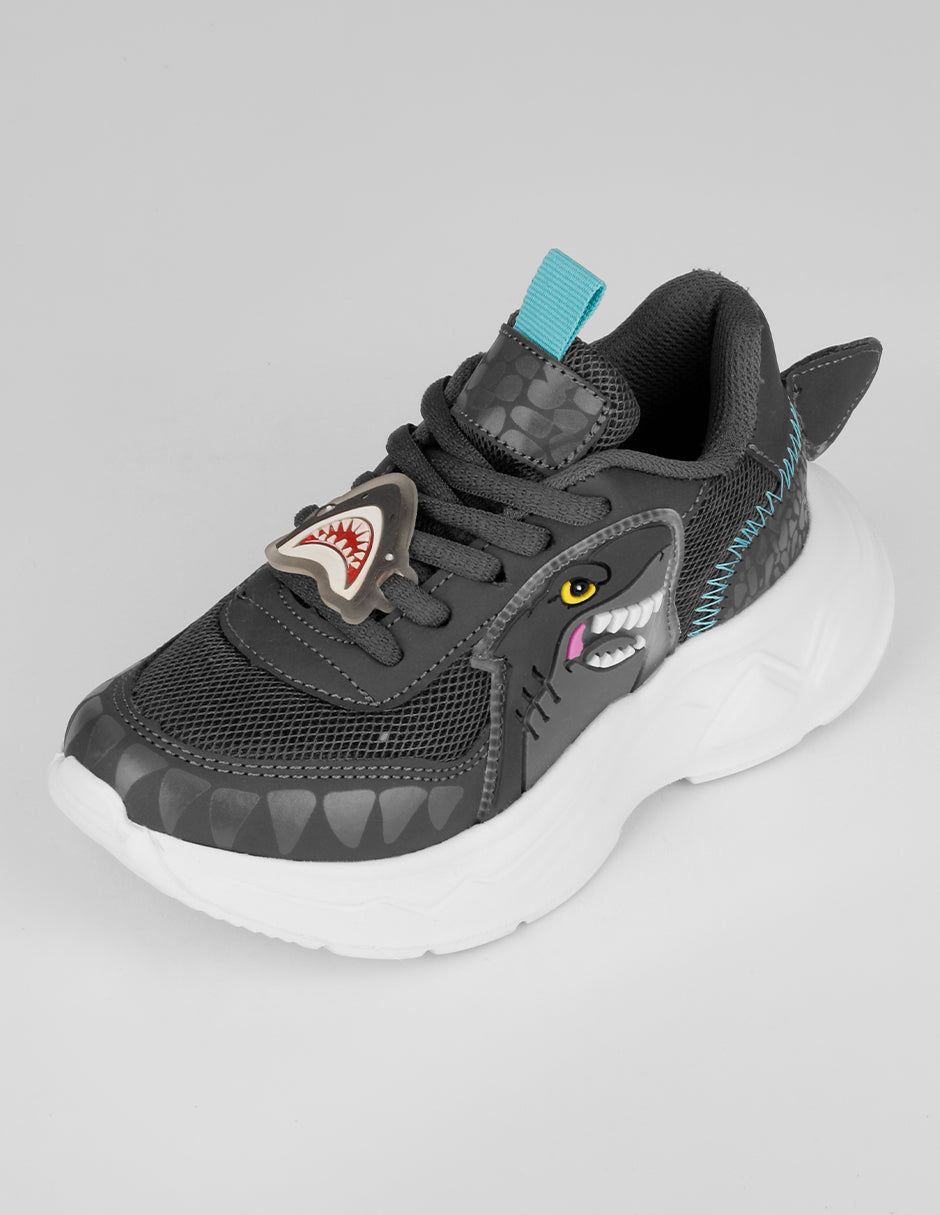 Tenis Kids en Textil – Gris