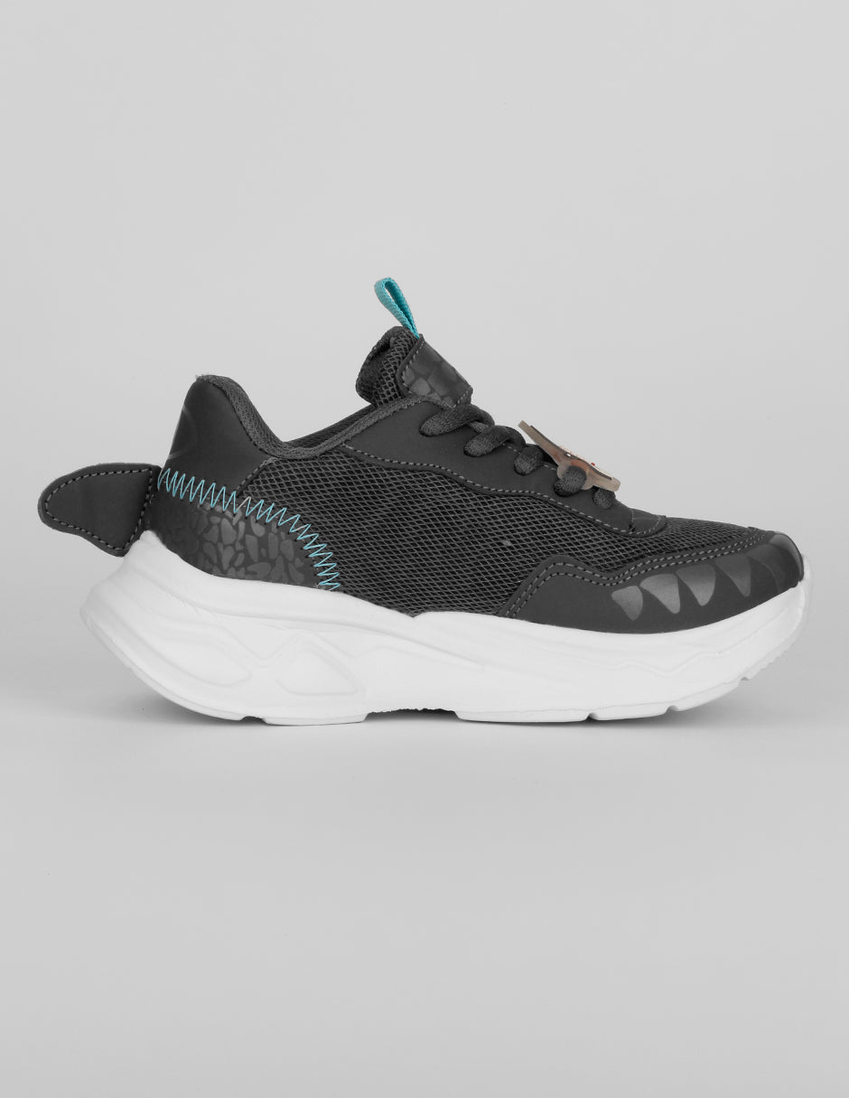 Tenis Kids en Textil – Gris