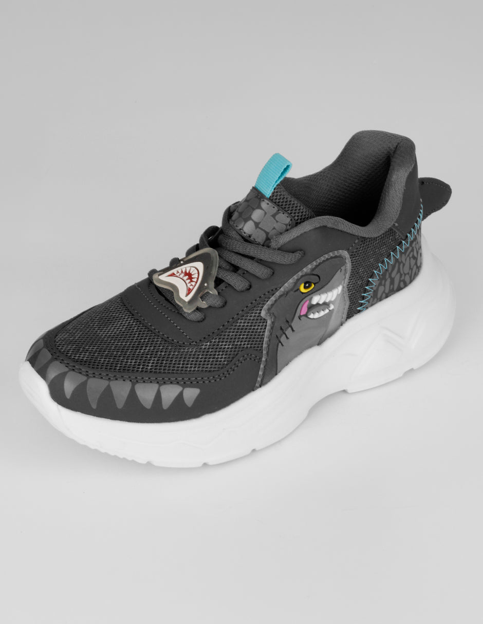 Tenis Kids en Textil – Gris