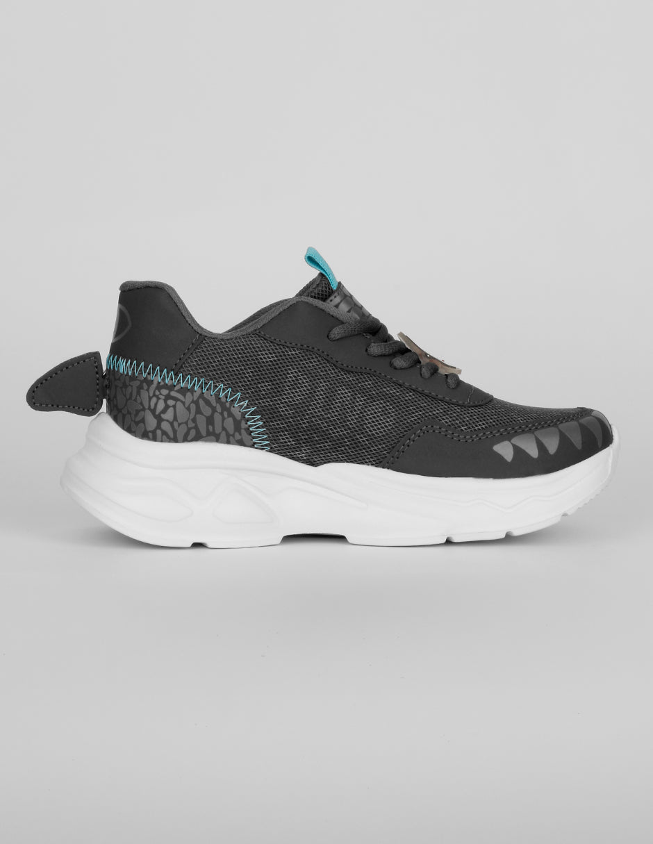 Tenis Kids en Textil – Gris