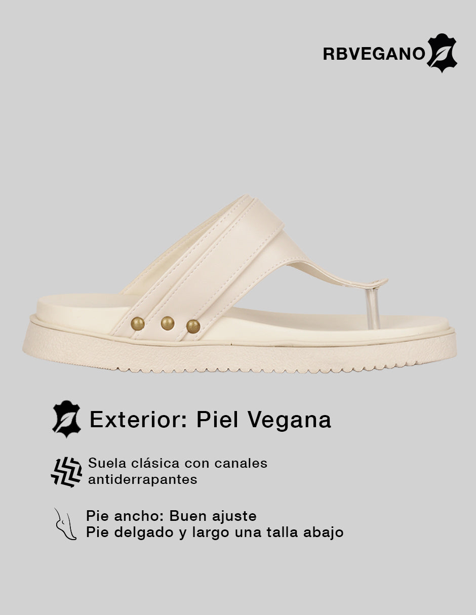 Sandalias de piso Alnia en Piel vegana – Beige