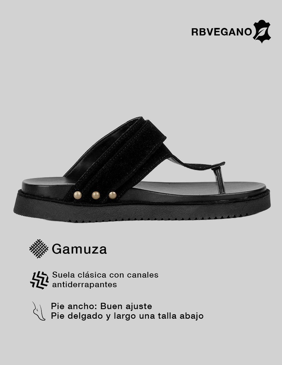 Sandalias de piso Alnia en Gamuza sintética – Negro