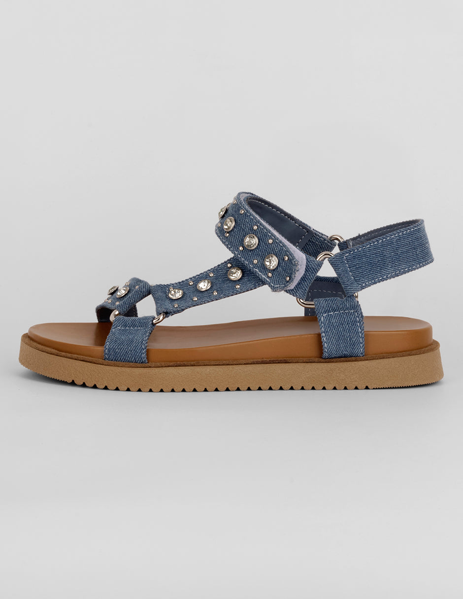 Sandalias de piso Exterior Textil Color Azul Para Mujer De RBCOLLECTION