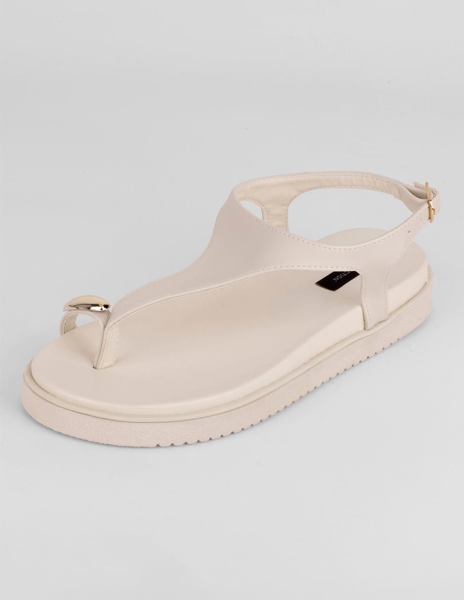 Sandalias de piso Alnia en Piel vegana – Blanco