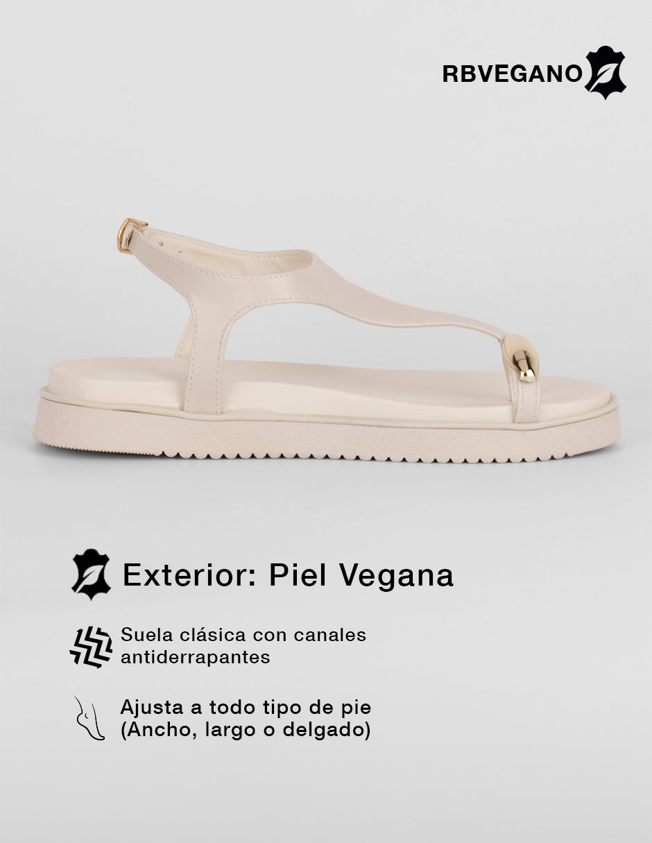 Sandalias de piso Alnia en Piel vegana – Blanco