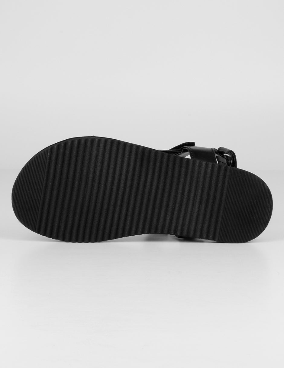 Sandalias de piso Birt en Piel vegana – Negro