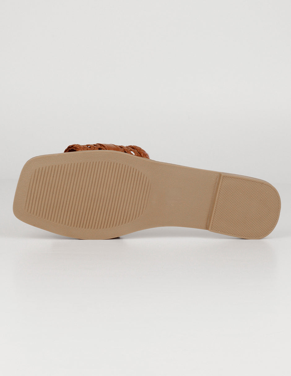 Sandalias de piso Soft en Piel vegana – Café