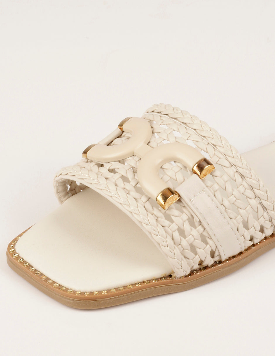 Sandalias de piso Soft en Piel vegana – Beige