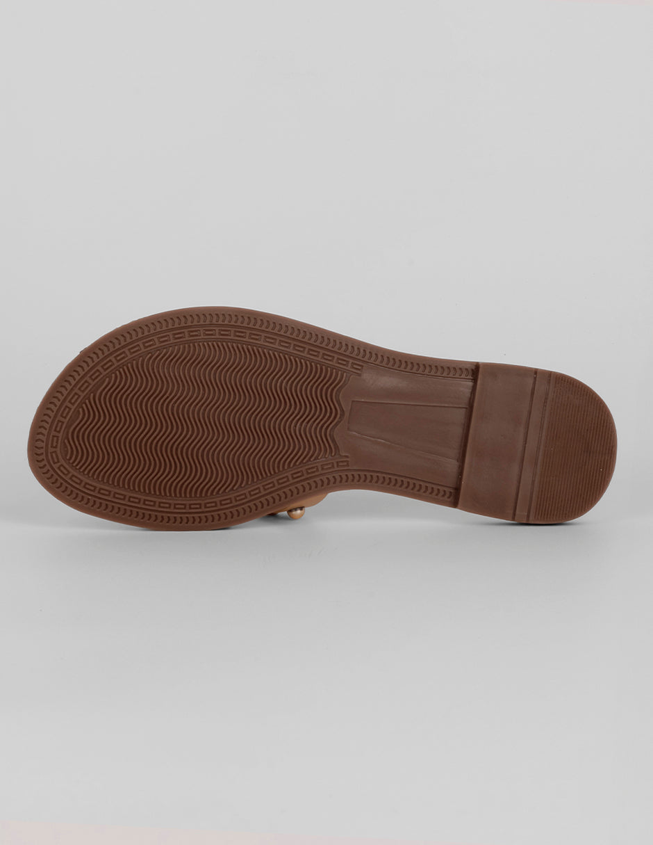 Sandalias de piso Soft en Piel vegana – Beige