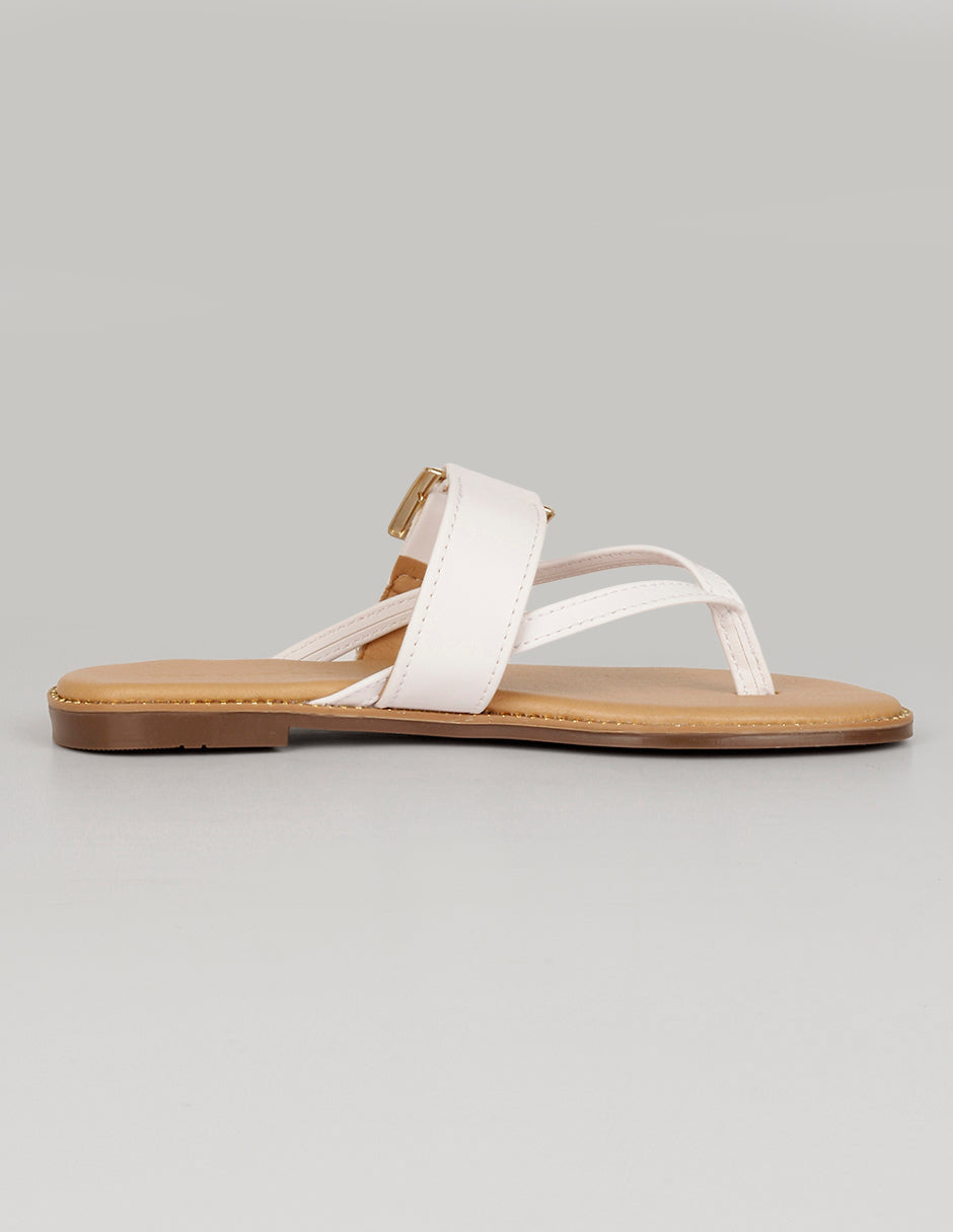 Sandalias de piso Soft en Piel vegana – Blanco