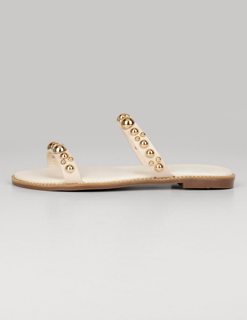 Sandalias de piso Exterior Sintético Color Beige Para Mujer De RBBASICS