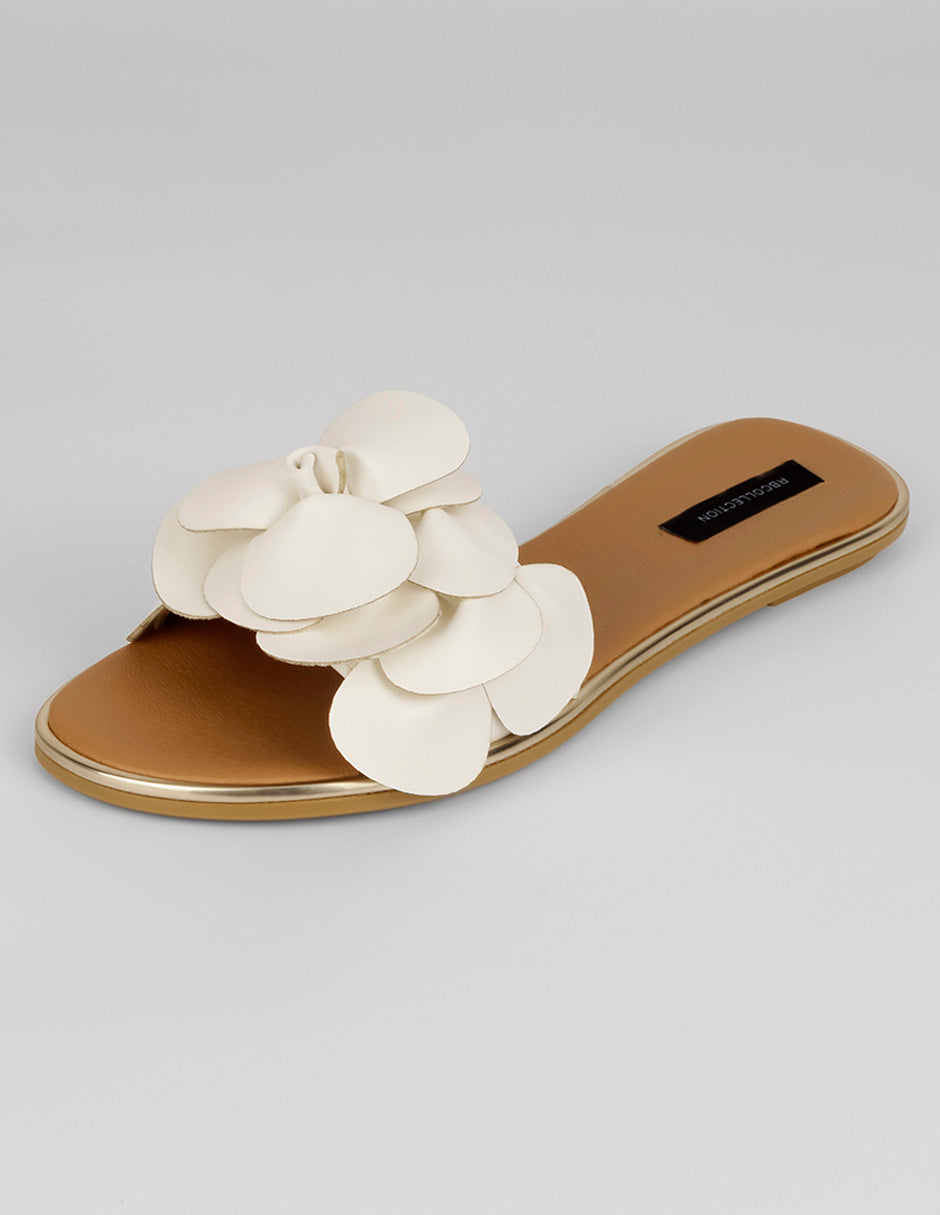 Sandalias de piso Soft en Piel vegana – Blanco