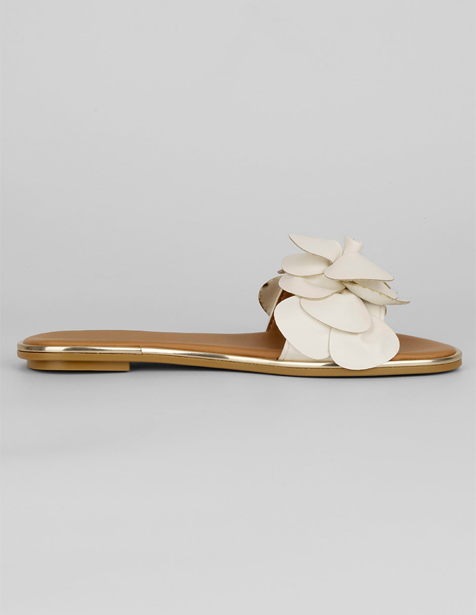 Sandalias de piso Soft en Piel vegana – Blanco