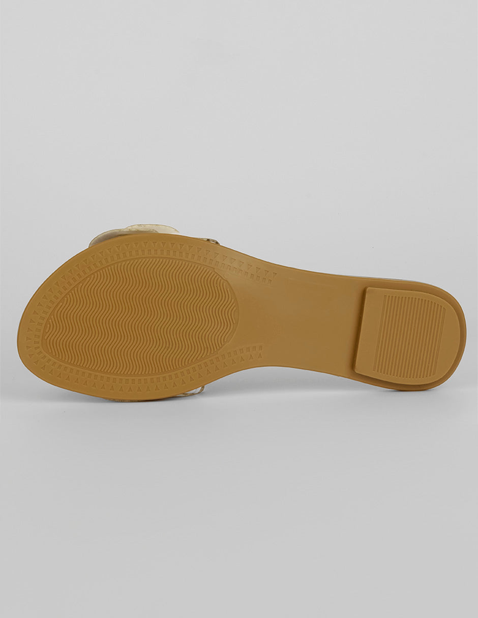 Sandalias de piso Soft en Piel vegana – Blanco