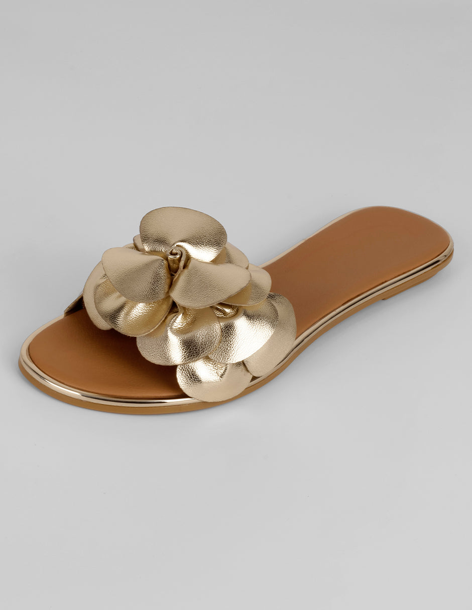 Sandalias de piso Soft en Sintético – Dorado