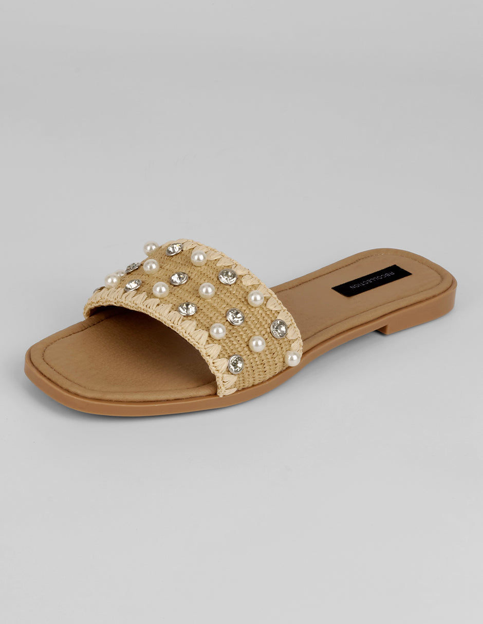 Sandalias de piso Soft en Textil – Beige