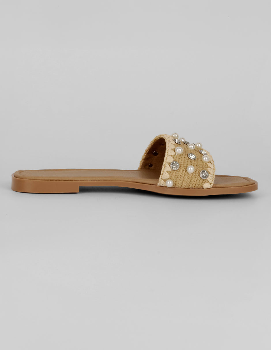 Sandalias de piso Soft en Textil – Beige