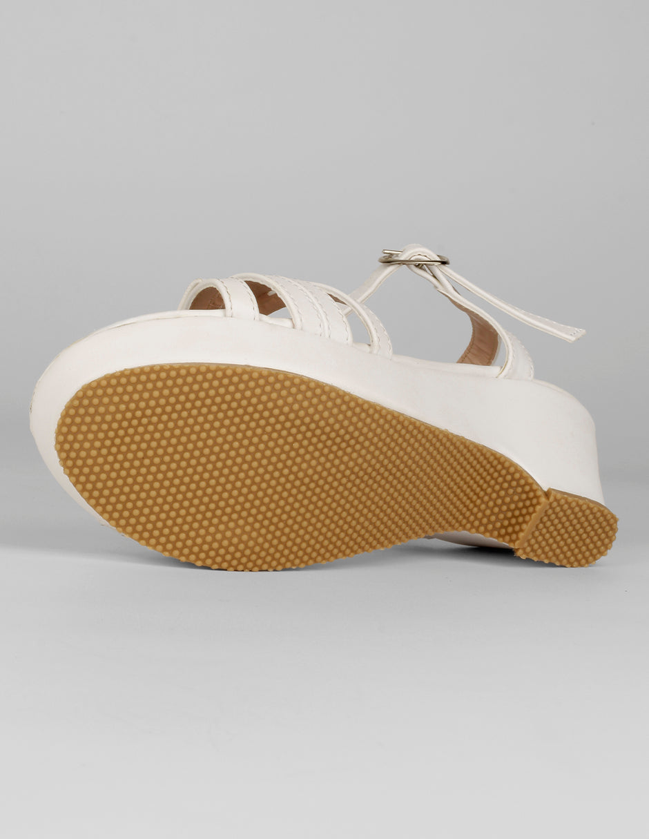 Sandalias Kids en Piel vegana – Blanco